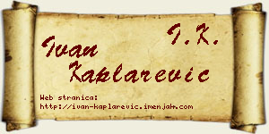 Ivan Kaplarević vizit kartica